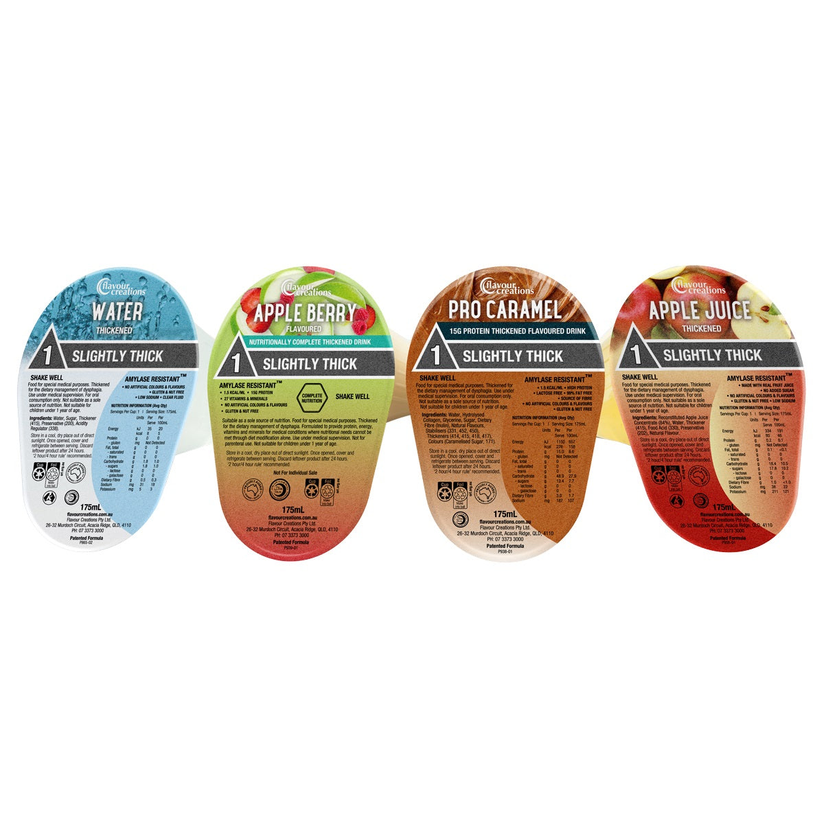 Flavour Creations Thickened Mixed Carton of 24 (IDDSI Level 1 - Slightly Thick) - 175ml