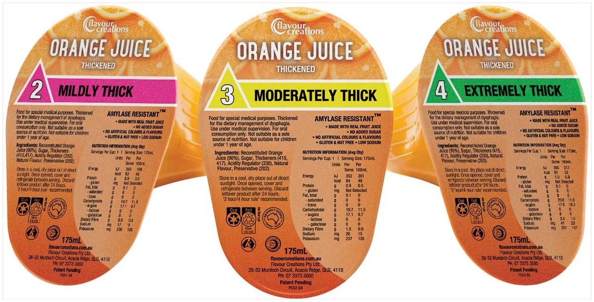 Orange juice outlet nutritional information