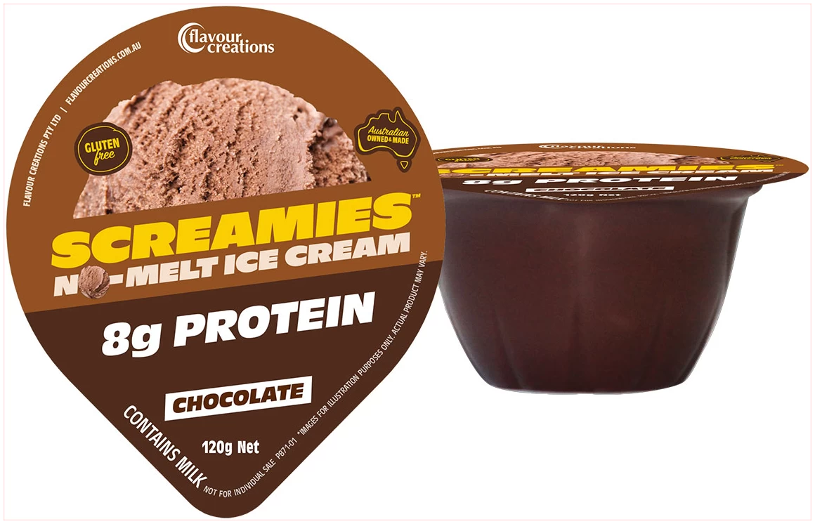 Flavour Creations Chocolate 8g Protein SCREAMIES No Melt Ice Cream - 120g