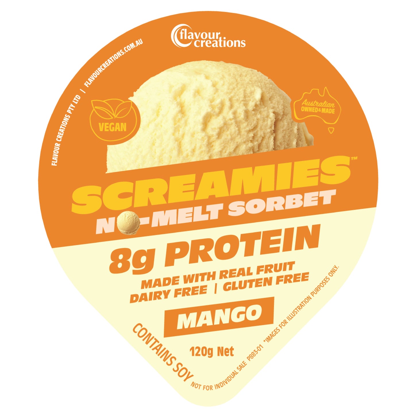 Flavour Creations Mango SCREAMIES No Melt Sorbet - 120g