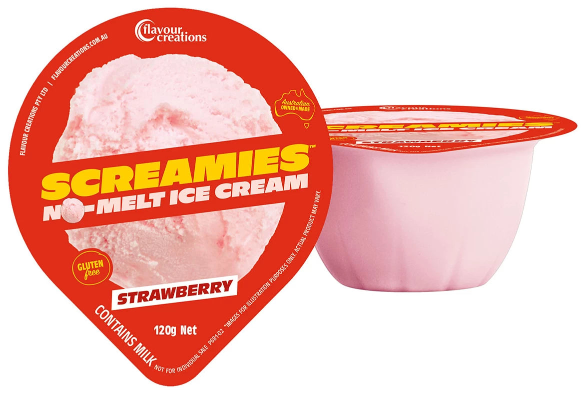 Flavour Creations Strawberry SCREAMIES No Melt Ice Cream - 120g